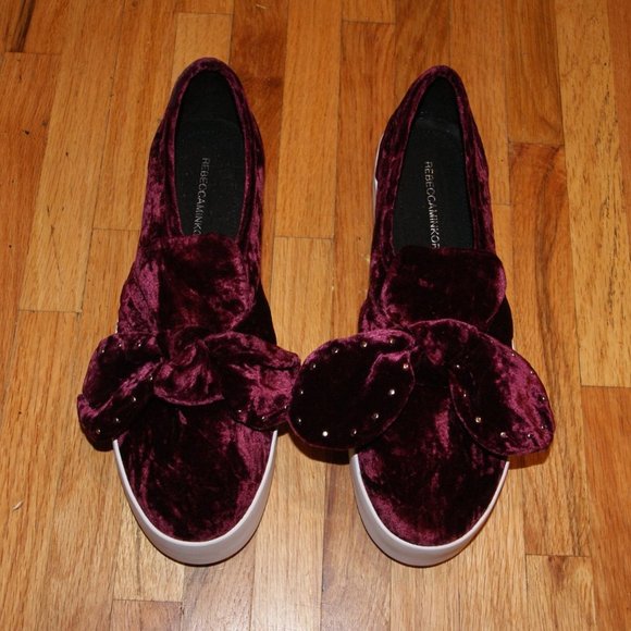 REBECCA MINKOFF Acai Velvet Stacey Studded Platform Slip-On Shoes sz 10 Women's - Picture 6 of 16